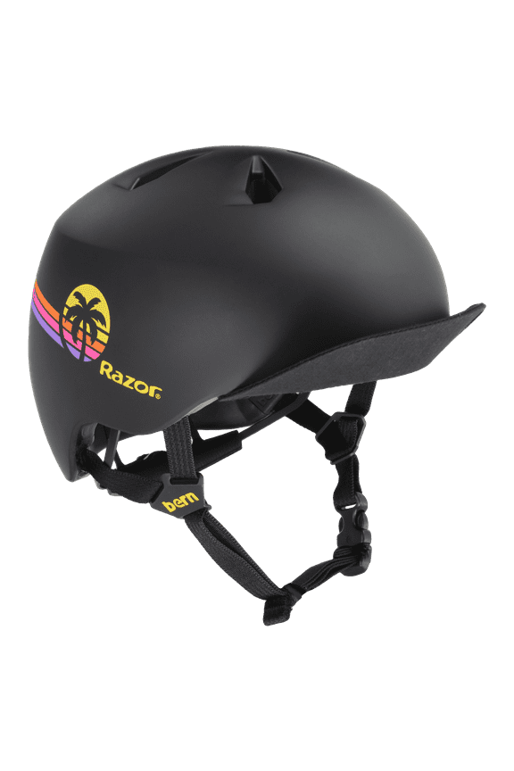 Nino Razor Matte Black Yellow Sunset Helmet w/ Visor - XS/S