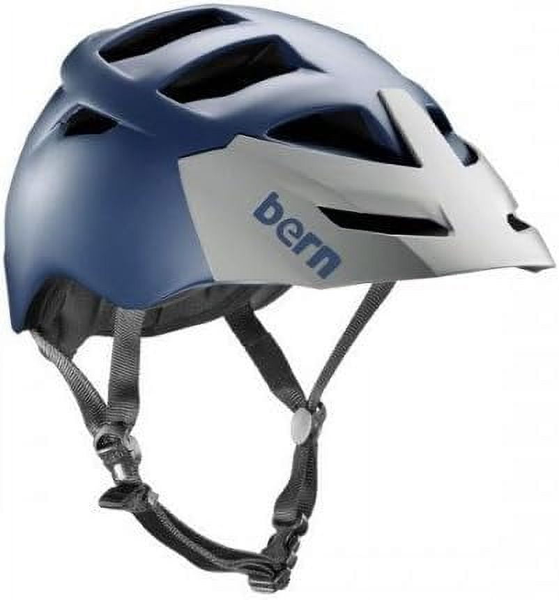 BERN Unlimited Morrison Helmet with Grey Hard Visor, Matte Navy Blue, Small/Medium