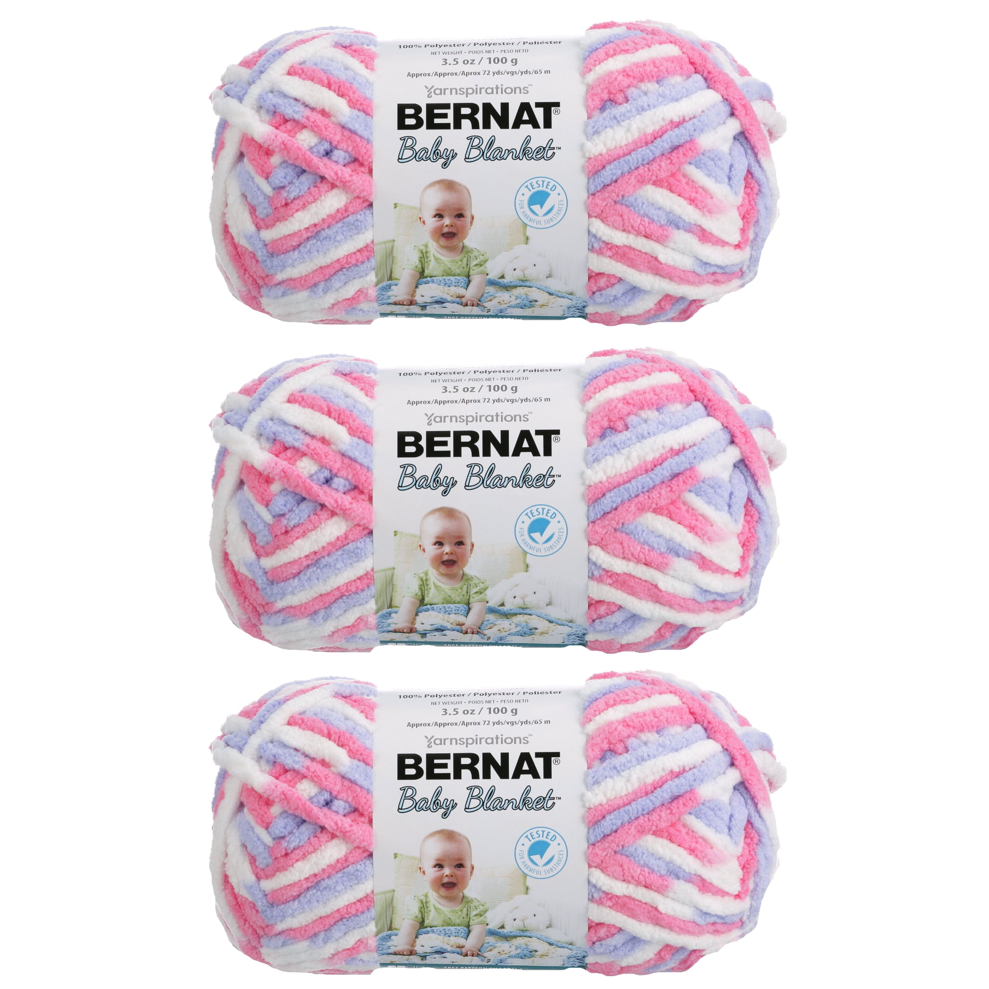 3 Pack Bernat Baby Blanket Yarn-White 161103-3005 - GettyCrafts