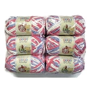 BERNAT Baby Blanket Yarn, 3.5oz, 6-Pack Pink/Blue