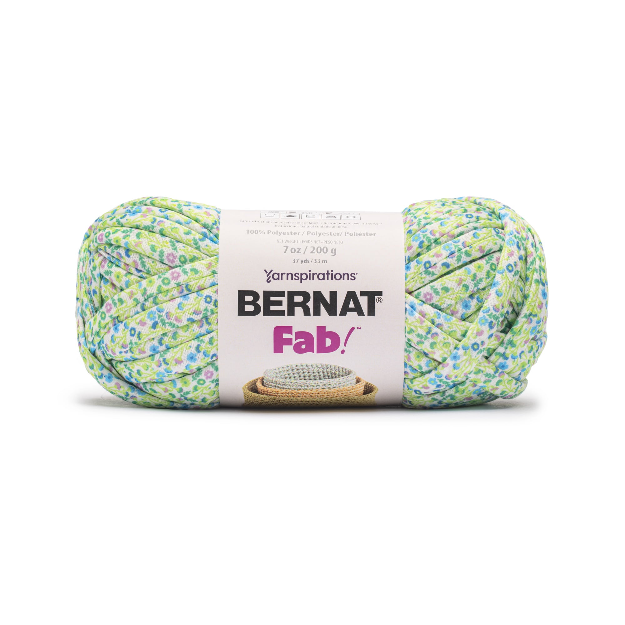 Bernat Fab #7 Jumbo Printed Polyester Tube Yarn, I Dream of Flowers, 7oz/200g, 37yds