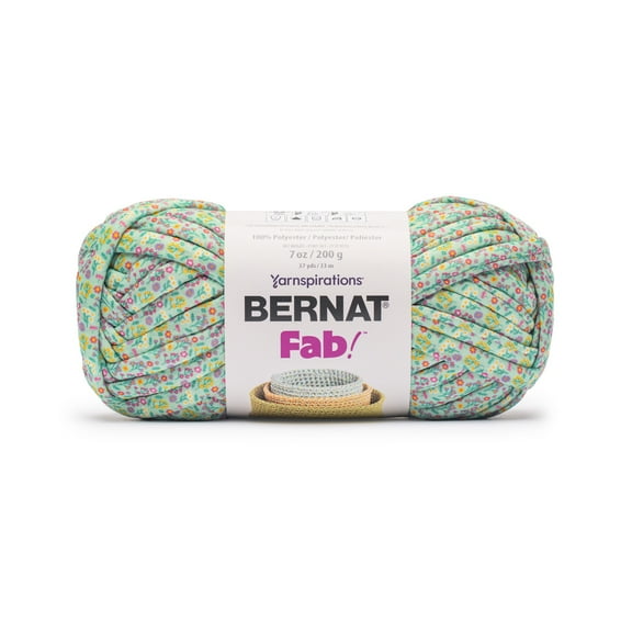 Bernat® Fab™ #7 Jumbo Printed Polyester Tube Yarn, In The Garden 7oz/200g 37 Yards