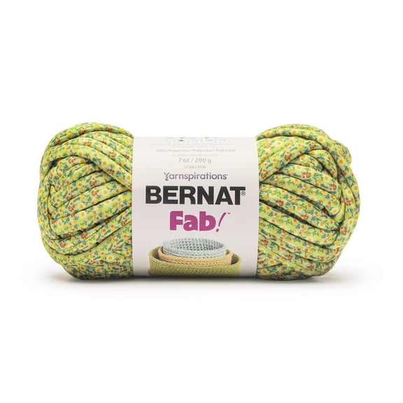Bernat® Fab™ #7 Jumbo Printed Polyester Tube Yarn, Sunflower Garden 7oz/200g 37 Yards