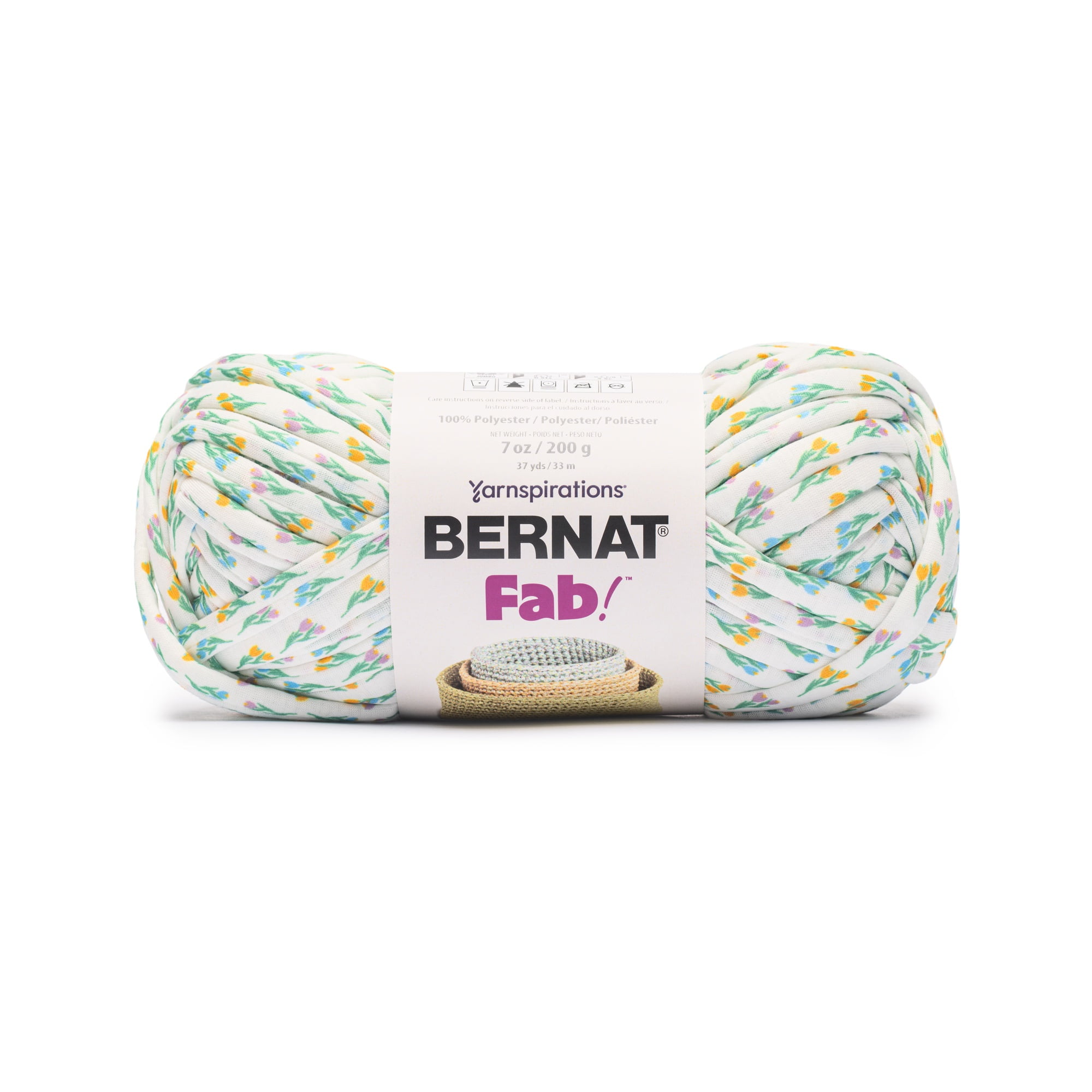 Bernat® Fab™ #7 Jumbo Printed Polyester Tube Yarn, Tulip Parade