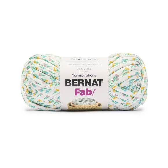 Bernat® Fab™ #7 Jumbo Printed Polyester Tube Yarn, Tulip Parade 7oz/200g 37 Yards