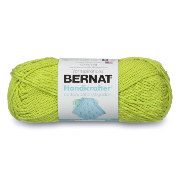 Bernat® Handi Cotton Sb™ #4 Worsted (Medium) Cotton Yarn, Hot Green 1.76oz/50g 80 Yards