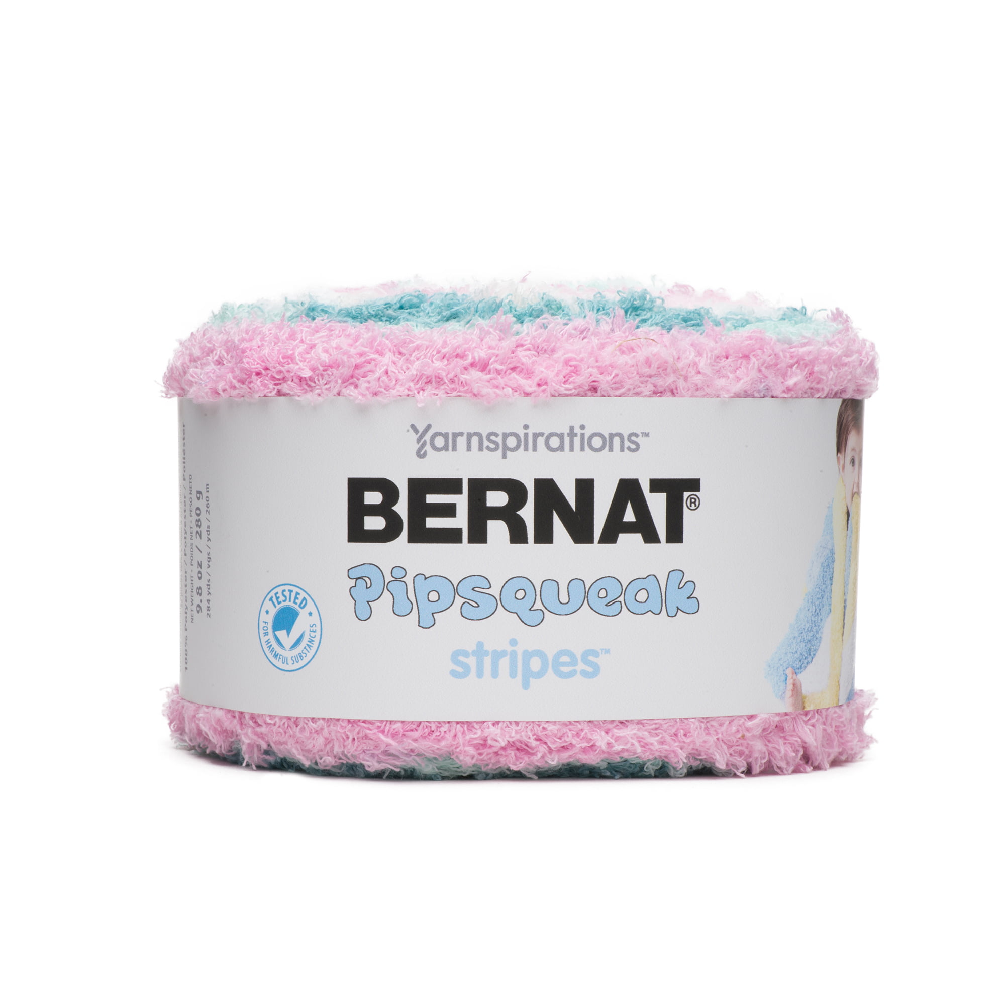 Bernat Pipsqueak Stripes Yarn, 9.8 Oz, Cotton Candy 2-Pack