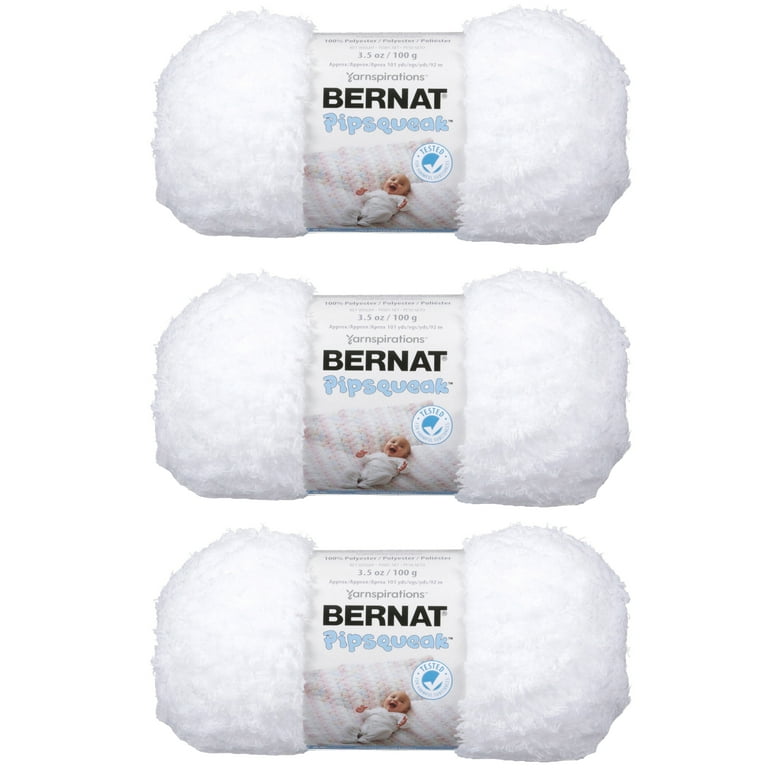 BERNAT PIPSQUEAK YARN 100G 3.5 OZ Whitey White 3 Pack
