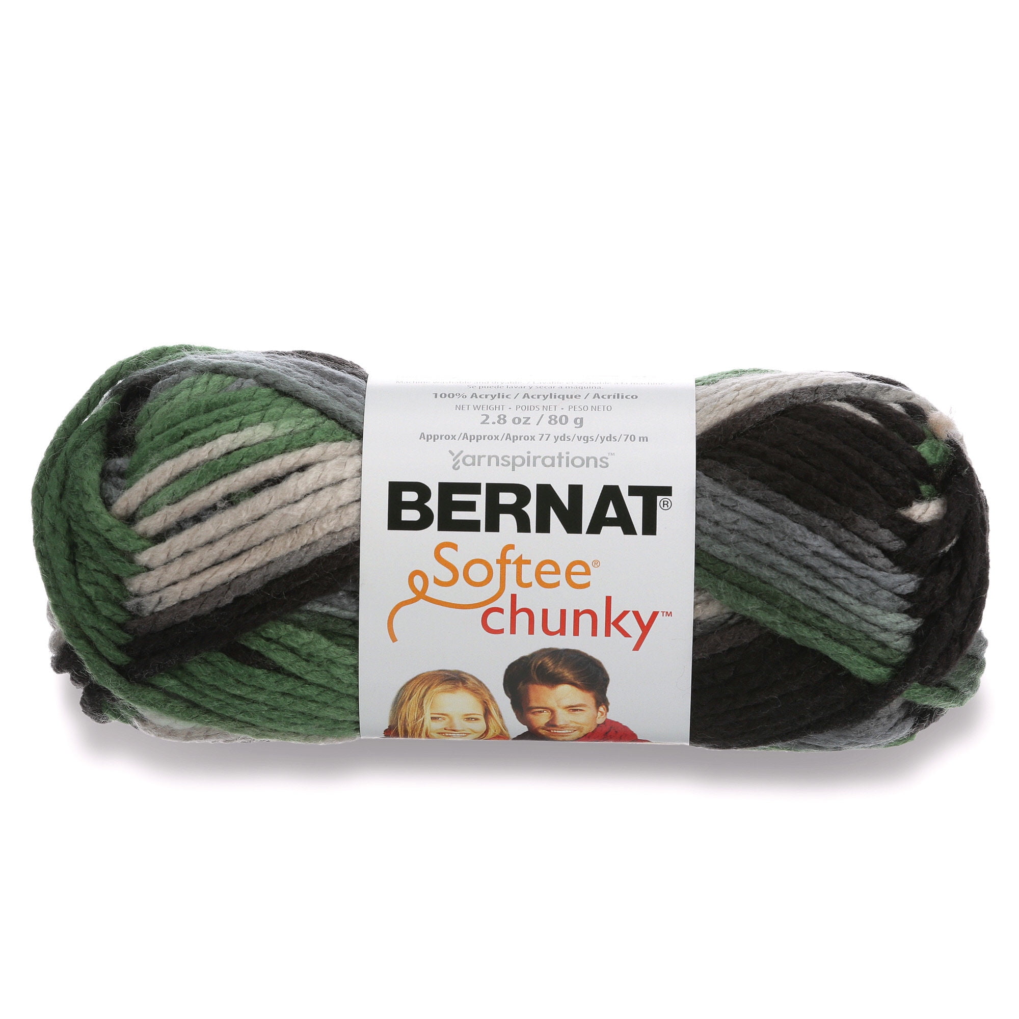 Bernat Softee Chunky Yarn, Lot of 4, Super Bulky, Color: 2 Black