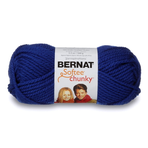 Bernat® Softee Chunky Sb™ #6 Super Bulky Acrylic Yarn, Royal Blue 3.5oz/100g 108 Yards