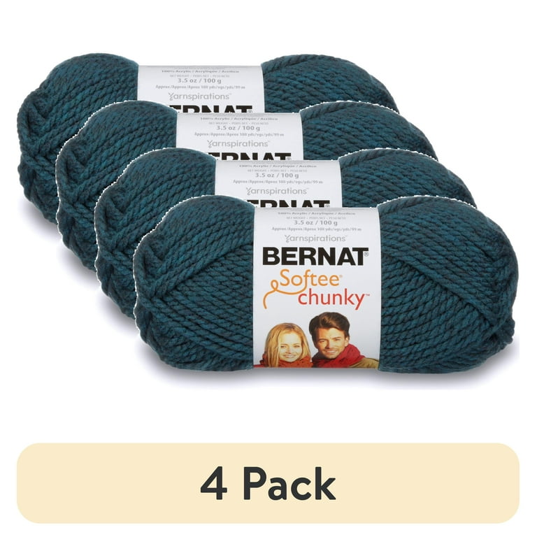 4 pack BERNAT SOFTEE CHUNKY YARN 100G 3.5OZ TEAL