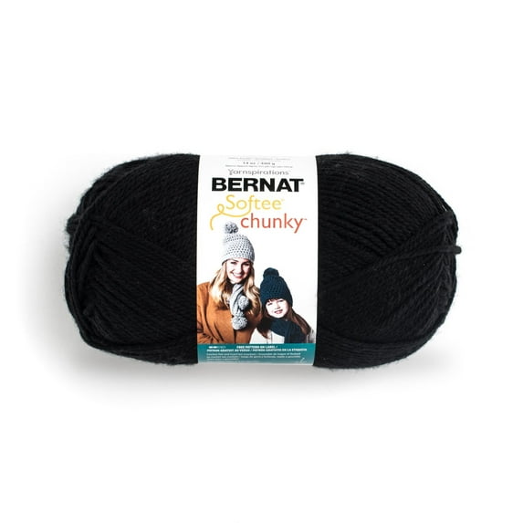 Bernat® Softee Chunky BB™ #6 Super Bulky Acrylic Yarn, Black 14oz/400g 431 Yards