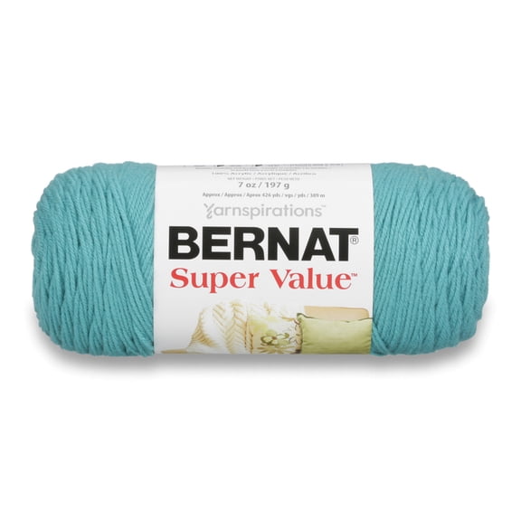 Bernat® Super Value™ #4 Worsted (Medium) Acrylic Yarn, Aqua 7oz/197g 440 Yards