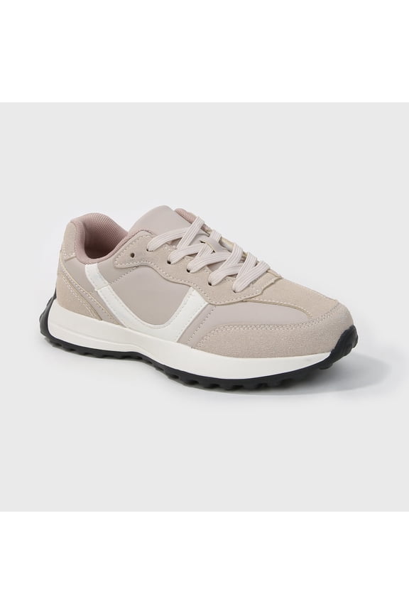 Beyonce Faux Suede Panel Retro Lace-Up Sneakers for Women