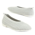 thumbnail image 1 of BERNIE MEV Women's Safira Peony Perforated Slip On Flats Casual Shoes (Gray, 36), 1 of 6