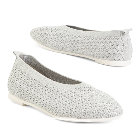 BERNIE MEV Women's Safira Peony Perforated Slip On Flats Casual Shoes (Gray, 38)
