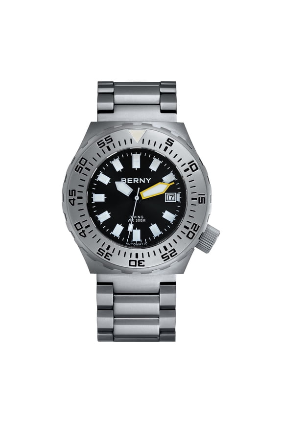 Automatic Dive Watch for Men Sports Diving Male Wristwatch with Screw-in Crown, 30ATM Waterproof Super Luminous Sapphire Glass Solid Stainless Steel Band