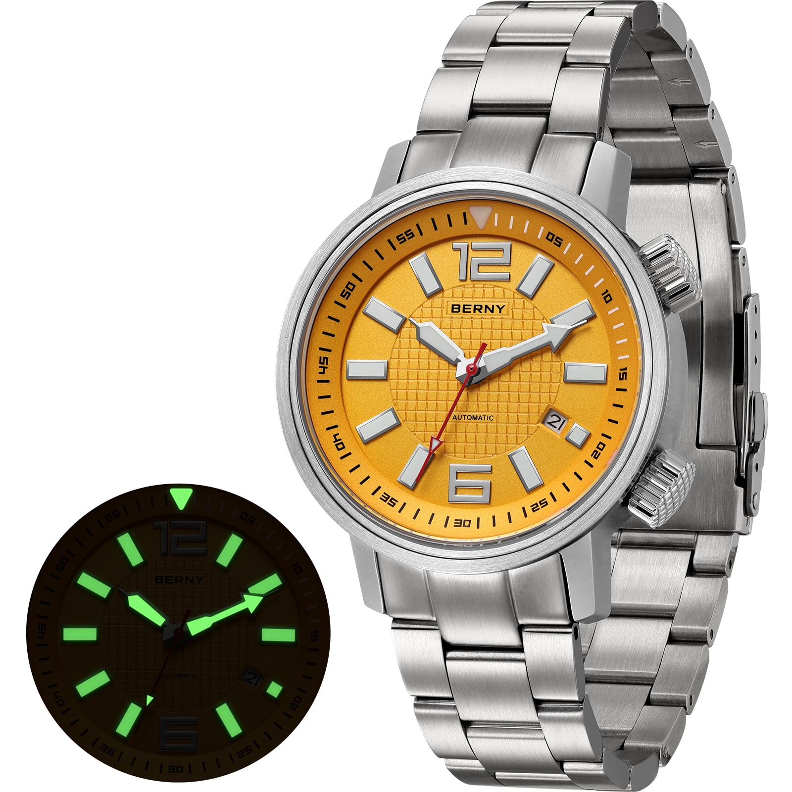 BERNY Automatic Dive Watches for Men, Sport 200M Waterproof Analog 