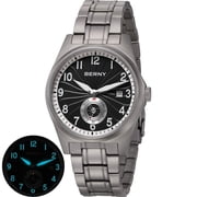 BERNY Automatic Titanium Watch for Men 100M Waterproof Fashion Mens Watch Super Luminous Male Analog Mechanical Wrist Watch, Full Titanium AR Sapphire Glass Small Seconds Sub-dial Date Calender