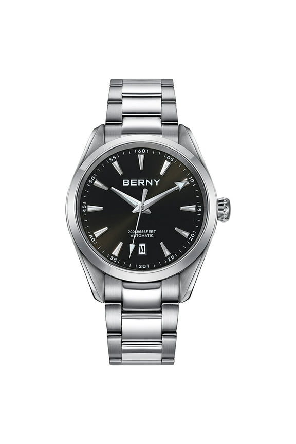 Automatic Watch for Men Classic Mechanical Wristwatches with Screw-in Crown and Stainless Steel Band 20ATM Waterproof Sapphire Glass Lens Super Luminous