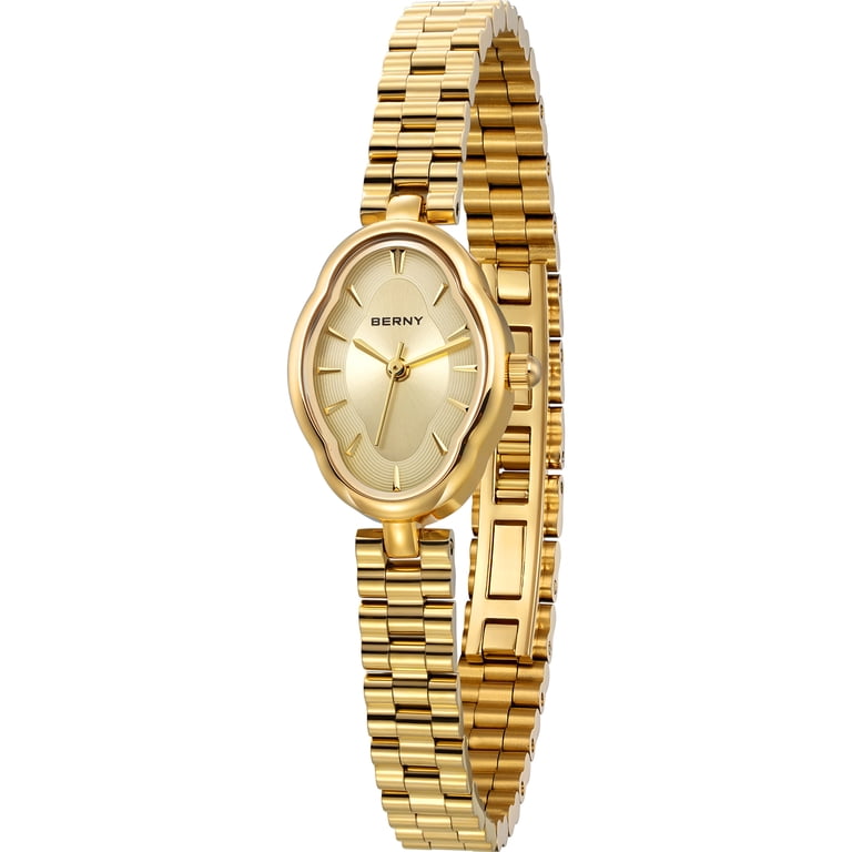 BERNY Small Gold Watches for Women, Minimalist Irregular  display picture 3