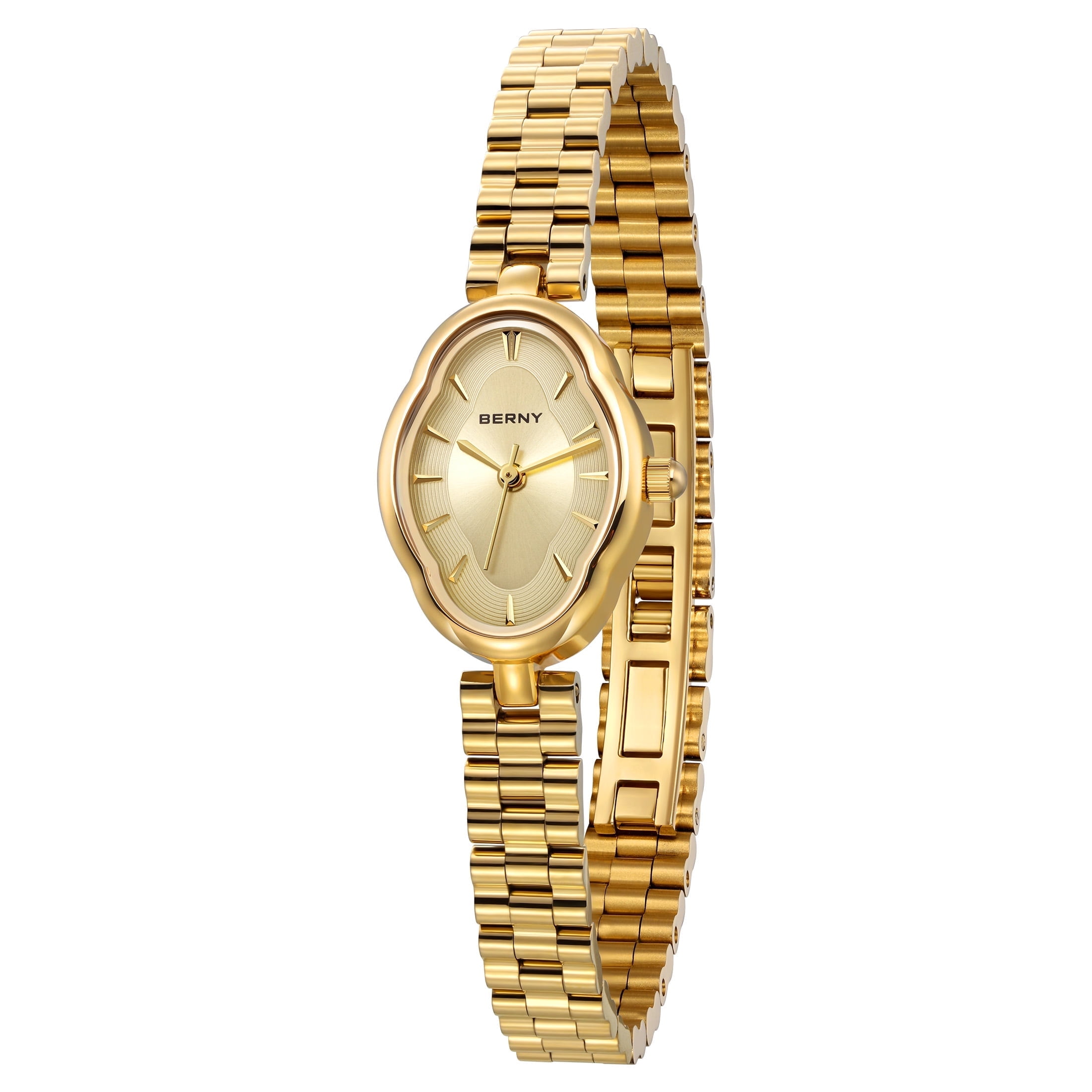 BERNY Small Gold Watches for Women, Dainty Luxury Irregular