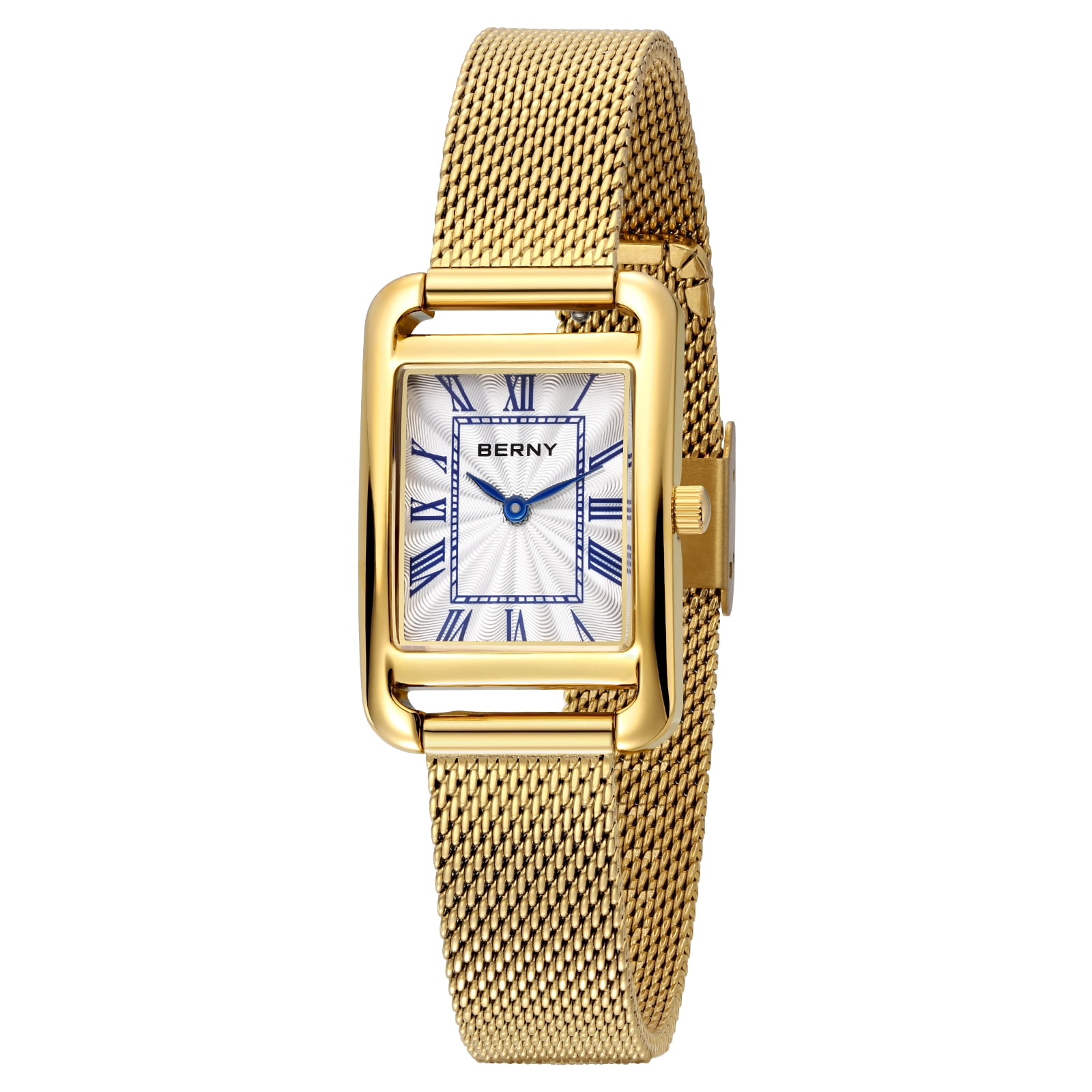 Women\'s Gold Analog Quartz Steel Dainty Rectangle Waterproof Square Wrist Watch Vintage Q & Q Women Dress Black Leather Rectangular Quartz  main image 2