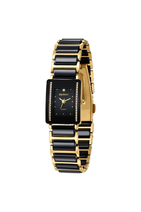 Gold Watches for Women Vintage Luxury Ladies Wristwatch with Fashion Ceramic Band Waterproof Dainty Quartz Women Bracelet Watch