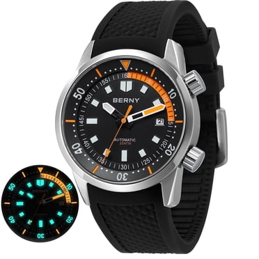 BERNY Automatic Dive Watches for Men, Sport 200M Waterproof Analog ...
