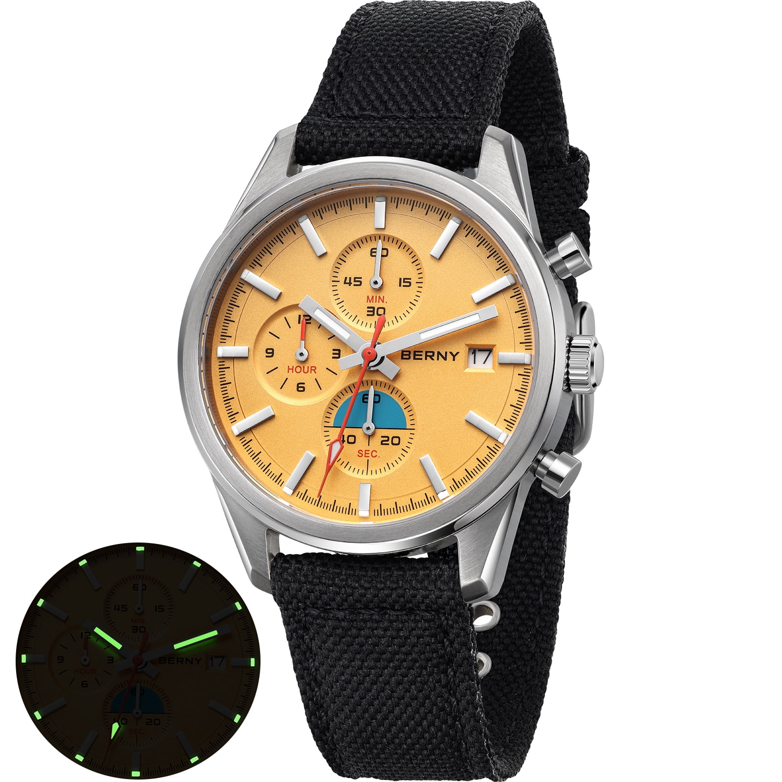 PF8397 Men's Business Chronograph Blue Dial Stainless Steel