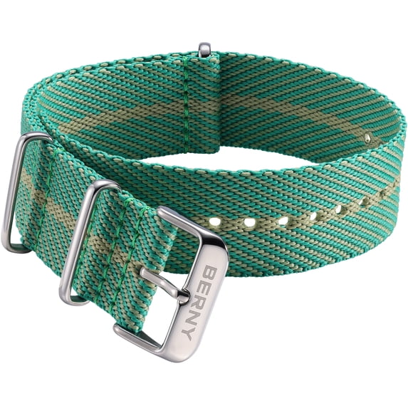 BERNY Nylon Watch Straps, Classic Military NATO Style Multicolor Replacement Watch Bands for Men Women, Stainless Steel Buckle, 20mm 22mm