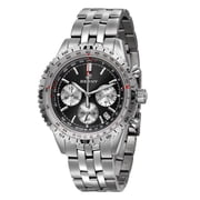 Silver Chronograph Watches for Men, Sport Luxury Analog Quartz Watch with Tachymeter, Stainless Steel, Waterproof, Luminous, Sapphire Crystal, Date Calender, Me