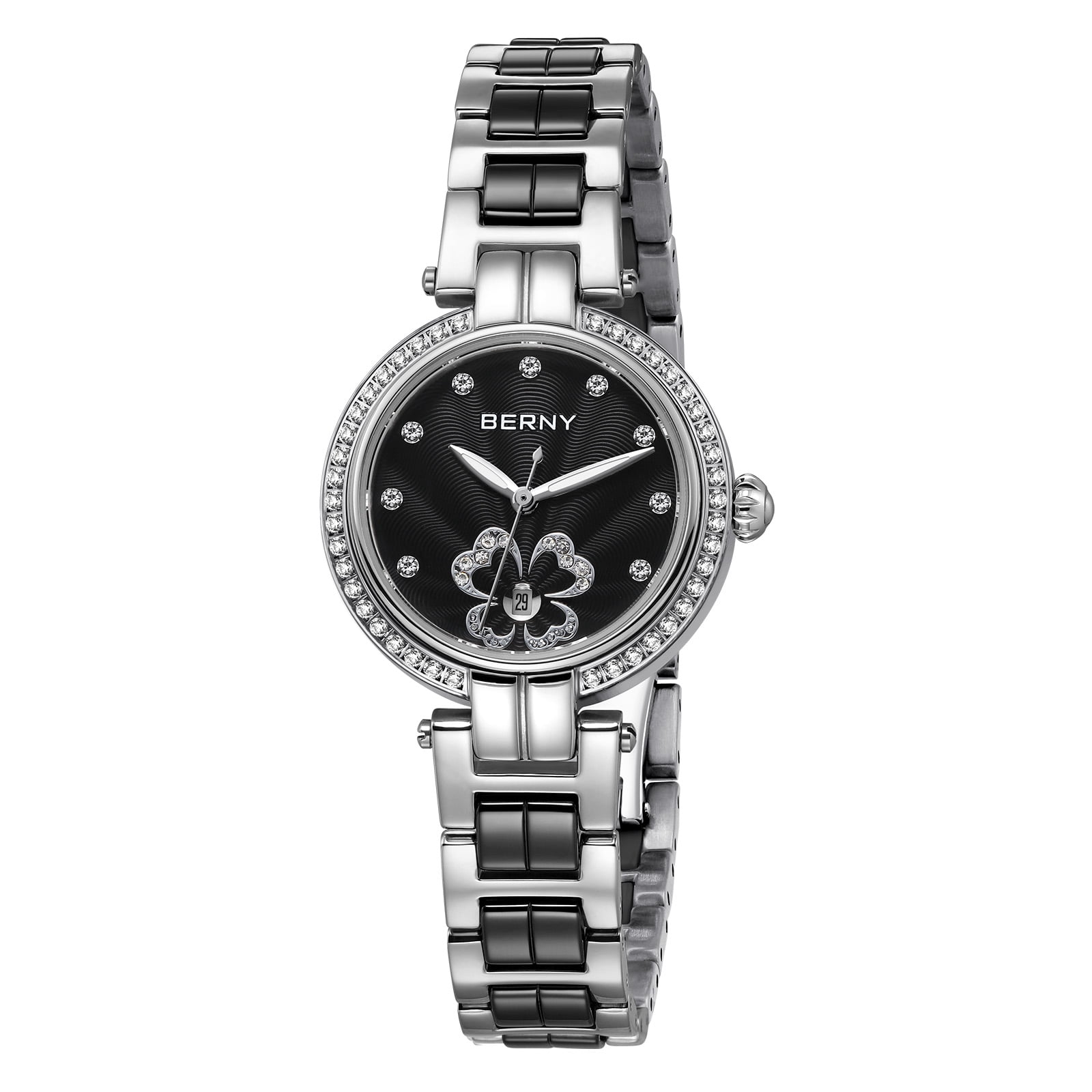 Ceramic Band Waterproof Dress Watch Analog Quartz Luxury Comfortable Wrist BUREI Men main image 3