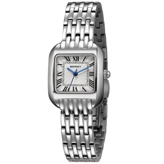 Ladies Square Case Stainless Steel Band Quartz Wrist Watch Water Resistant Women main image 3