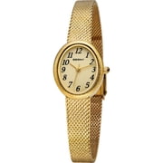 BERNY Small Gold Watches for Women, Dainty Easy to Read Oval Dial, Vintage Stainless Steel Bracelet Watch, Adjustable Mesh Band, Waterproof, Luxury Ladies Analog Quartz Wrist Watch Gifts Gold