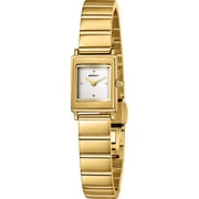 BERNY Small Gold Watches for Women Dainty Minimalist Square Ladies Analog Quartz Bracelet Watch with Adjustment Tool Included Stainless Steel Waterproof Fashion Womens Watch Gifts White