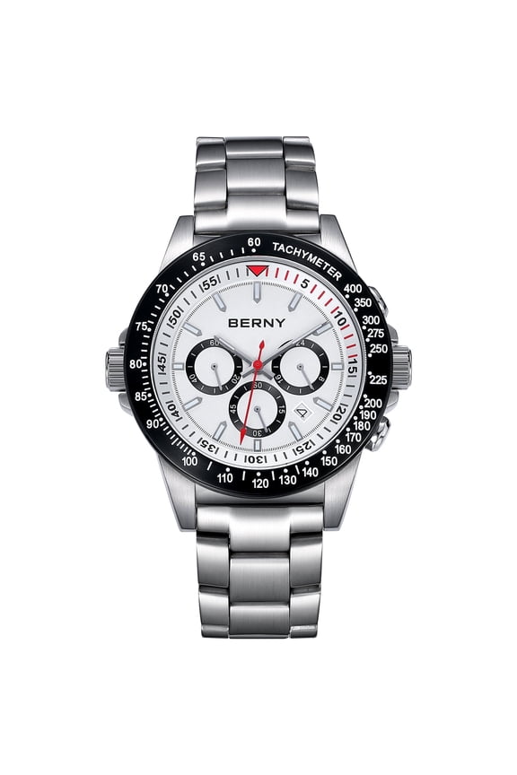 Quartz Watches for Men, 10ATM Waterproof Diving Men Wristwatch, Chronograph Men Watch with Stainless Steel Band, Sapphire Glass Lens, Super Luminous and Date Calendar