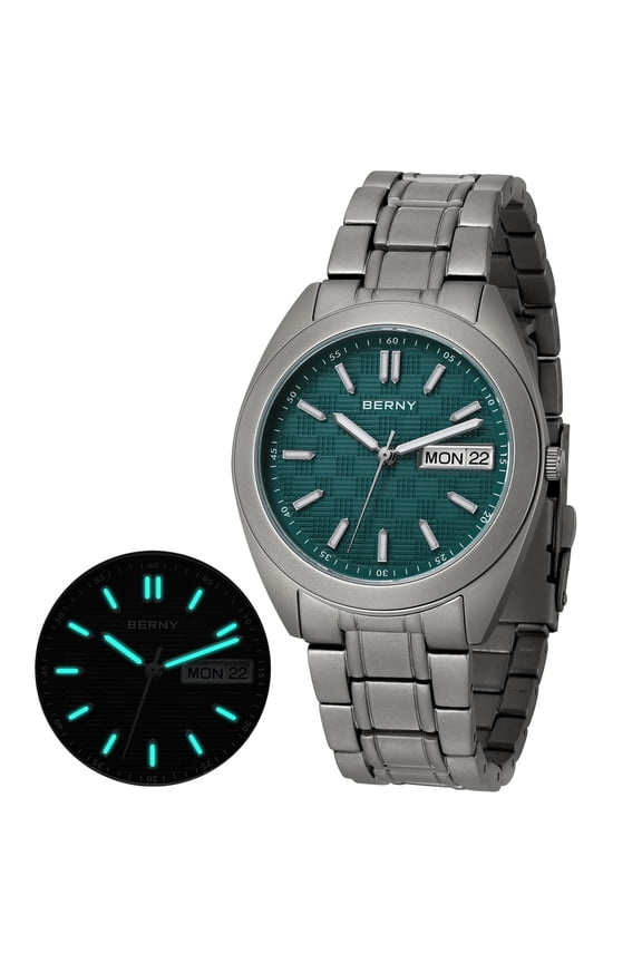 Titanium Watches for Men, Army Military Men's Watch, Sport Field Wristwatchse with Titanium Band,10ATM Waterproof Fashion Watch, Green