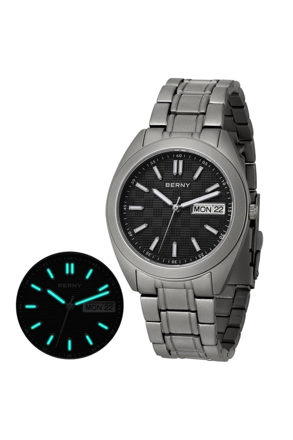 Titanium Watches for Men, Army Military Men's Watch, Sport Field Wristwatches with Titanium Band,10ATM Waterproof Fashion Watch, Black