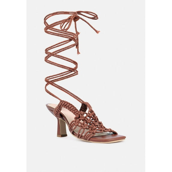 BEROE Mocca Braided Handcrafted Lace Up Sandal