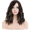 thumbnail image 1 of BERON Brown Blonde Short Wigs Women Girls Curly Wavy Hair Wig 14" Synthetic Bob Wigs, 1 of 1