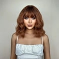 thumbnail image 1 of BERON Chocolate Brown Wig Short Curly Wavy Bob Wig With Bangs for Women Natural Looking Synthetic Heat Resistant Fiber Wig for Daily Party Use, 1 of 5