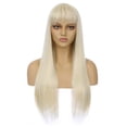 thumbnail image 1 of BERON Light Blonde Wigs Straight Long Hair Wigs with Bangs Women Fashion Heat Resistant Synthetic Natural Looking Wig, 1 of 4