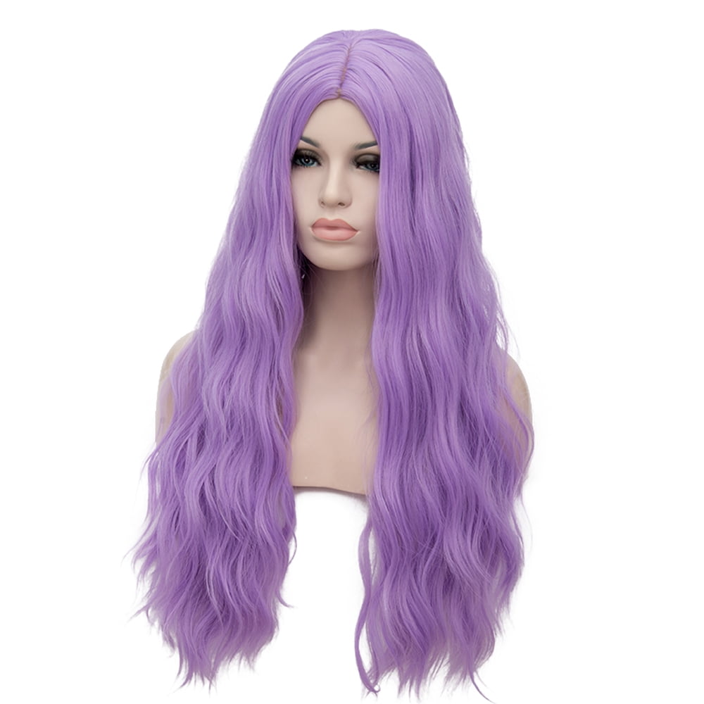 BERON Light Purple Wigs Long Wavy Wig for Women 28' Middle Part Wig Synthetic Heat Resistant Hair Wigs