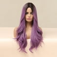 thumbnail image 1 of BERON Ombre Purple Long Wavy Wig Middle Part Wig for Women Heat Resistant Natural Looking Hair Wig for Party Cosplay, 1 of 7