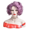 thumbnail image 1 of BERON Purple Short Wigs Women Girls Curly Bob Hair Wig Synthetic Body Bob Wigs, 1 of 4