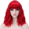 thumbnail image 1 of BERON Red Wigs Short Curly Bob Wig with Bangs Wavy Hair Wigs 14 Inches Women's Synthetic Wigs Daily Party Use, 1 of 5