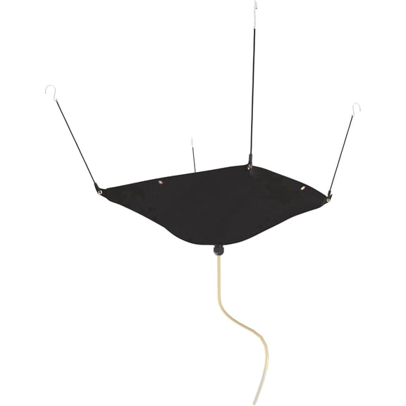 BERPET Black Roof Leak Diverter Tarp with 10 ft Drain Hose, 5 ft x 5 ft Waterproof 420D Oxford Ceiling Leak Catcher for Warehouse, Garage and Office