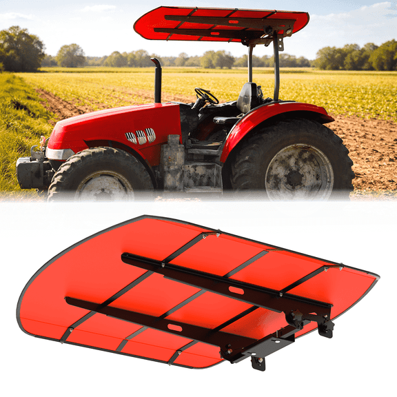 BERPET Universal Tractor Canopy for ROPS 53" x 53" - Red Heavy Duty UV-Resistant Shade Roof for Tractors & Mowers - Fits Most Standard ROPS Frames