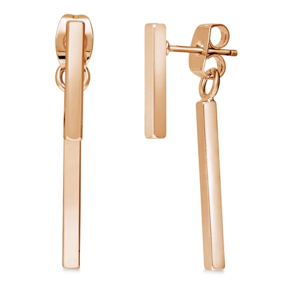 BERRICLE bar Fashion Dangle Drop Earrings for Women, Rose Gold-Tone